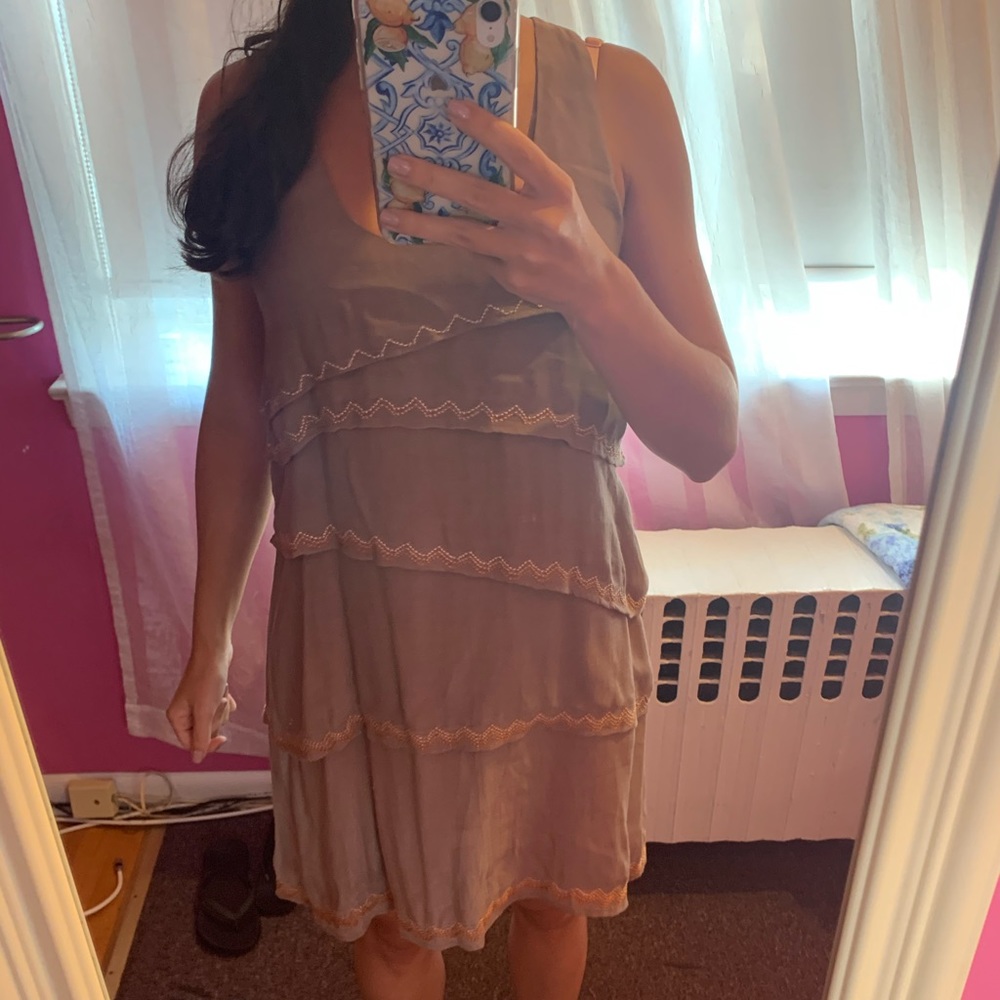 Brown tiered dress